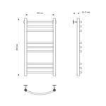 Полотенцесушитель MIXLINE CAPELLA  80х40 г2 (1/2'' ВР, 9 перекладин) водяной