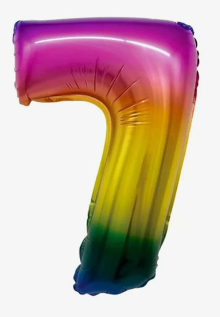 К 34" Цифра 7 Радужный Градиент 86 см.