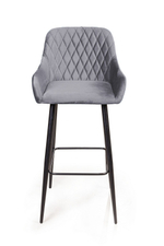 Стул барный Robert, бархат светло-серый 26