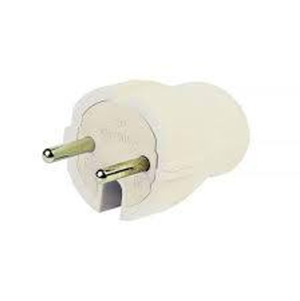 Вилка 10А прямая б/з белая 250В (SBE-10-P04-w) Smartbuy