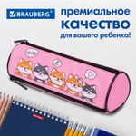 Пенал BRAUBERG 3 отделения нейлон 21х7х7 см "Puppies" (2 штуки в упаковке)