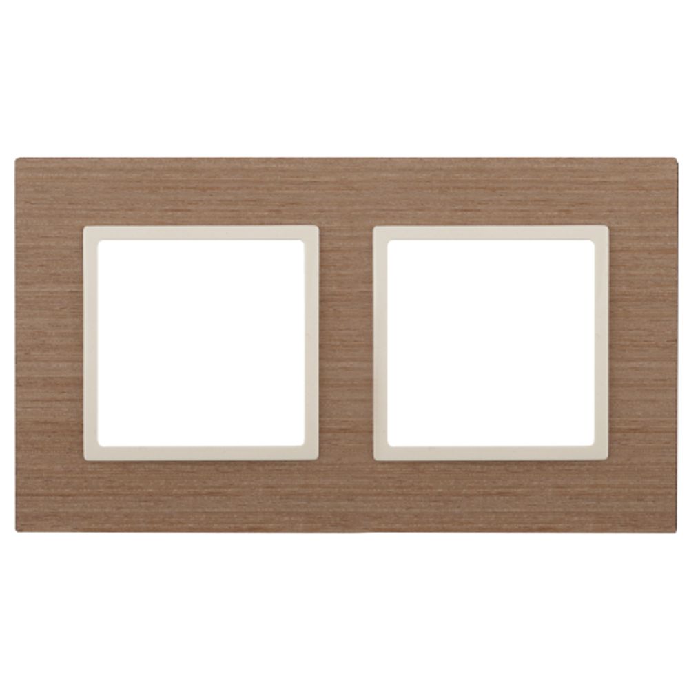 14-5302-07 ЭРА Рамка на 2 поста, дерево, Эра Elegance, ясень+сл.кость