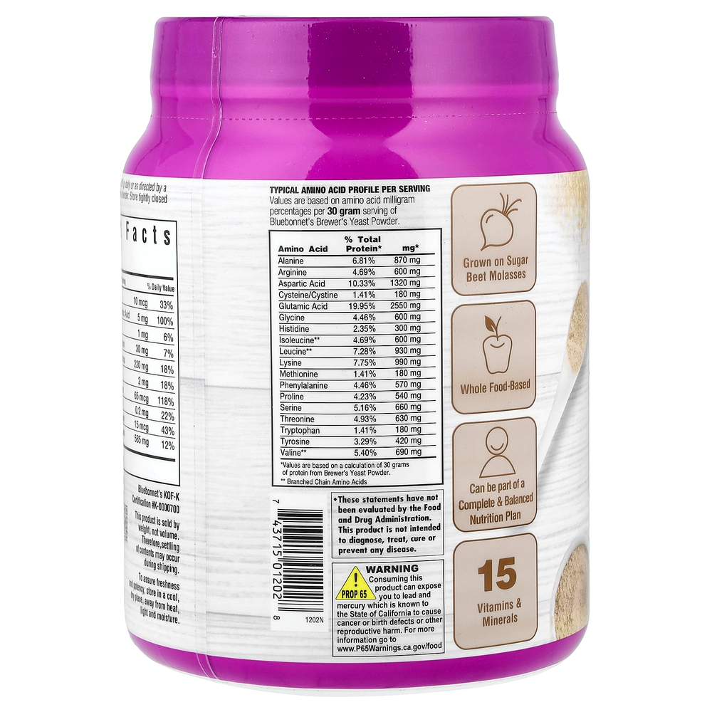 Bluebonnet Nutrition, Super Earth, пивные дрожжи, без вкуса, 908 г (2 фунта)
