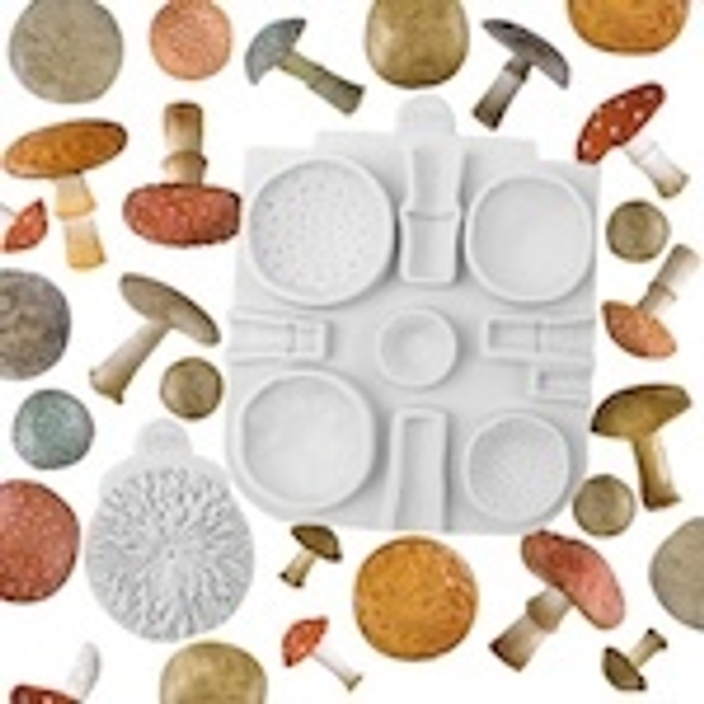 Молд силиконовый для творчества "Грибы - грибочки. Мухоморы" / форма для масс для лепки, мыла, воска и эпоксидной смолы