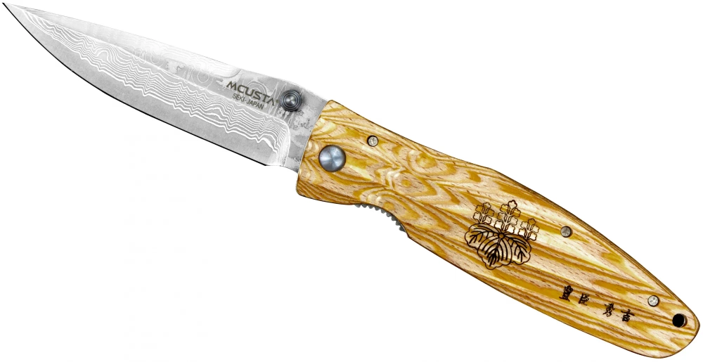 Mcusta Складной нож Mcusta Sengoku Yellow Pakka Damascus EAN 4964496601195
