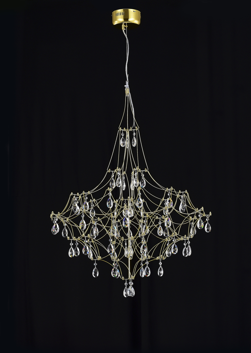 Подвесная люстра светодиодная с пультом и хрустальными подвесками Asfour MyFar Allegria MR2642-66P-50AD