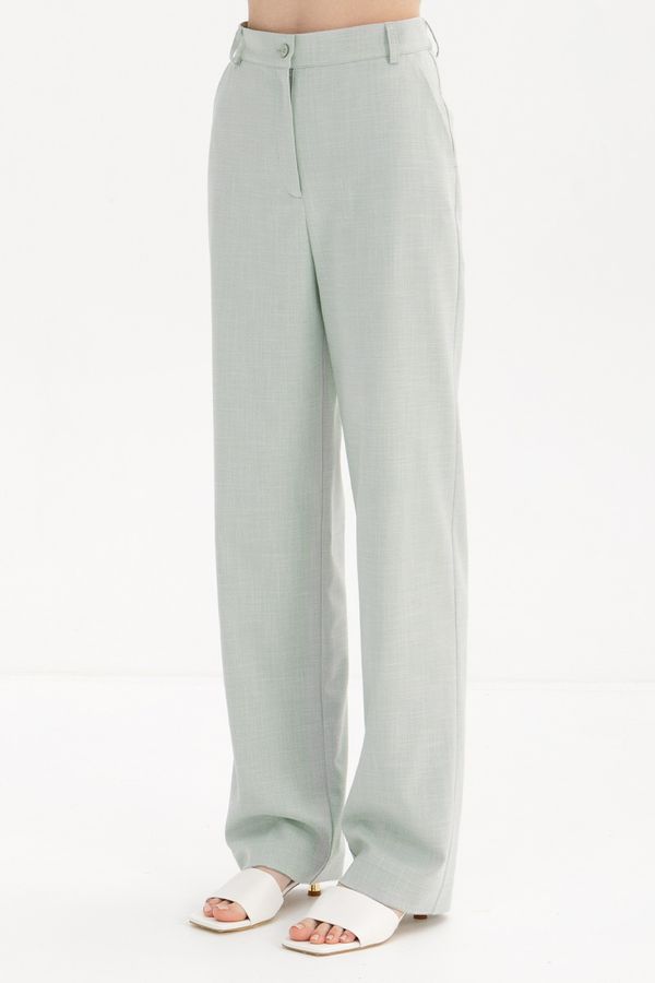 Брюки прямые из смесового льна