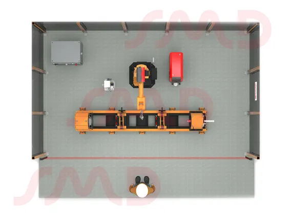 Роботизированный сварочный комплекс GSX с вращателем с подвижной пневмопинолью Robaxis