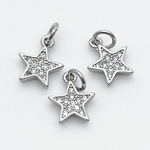 Подвеска Звезда, цвет серебро, фианиты, размер 11*10 мм, цена за 1 шт