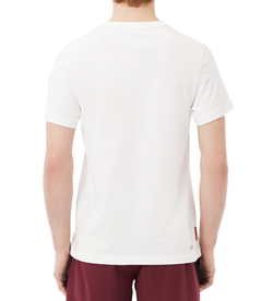 Мужская теннисная футболка Lacoste Ultra-Dry Sport Roland Garros Edition Tennis T-Shirt - белый