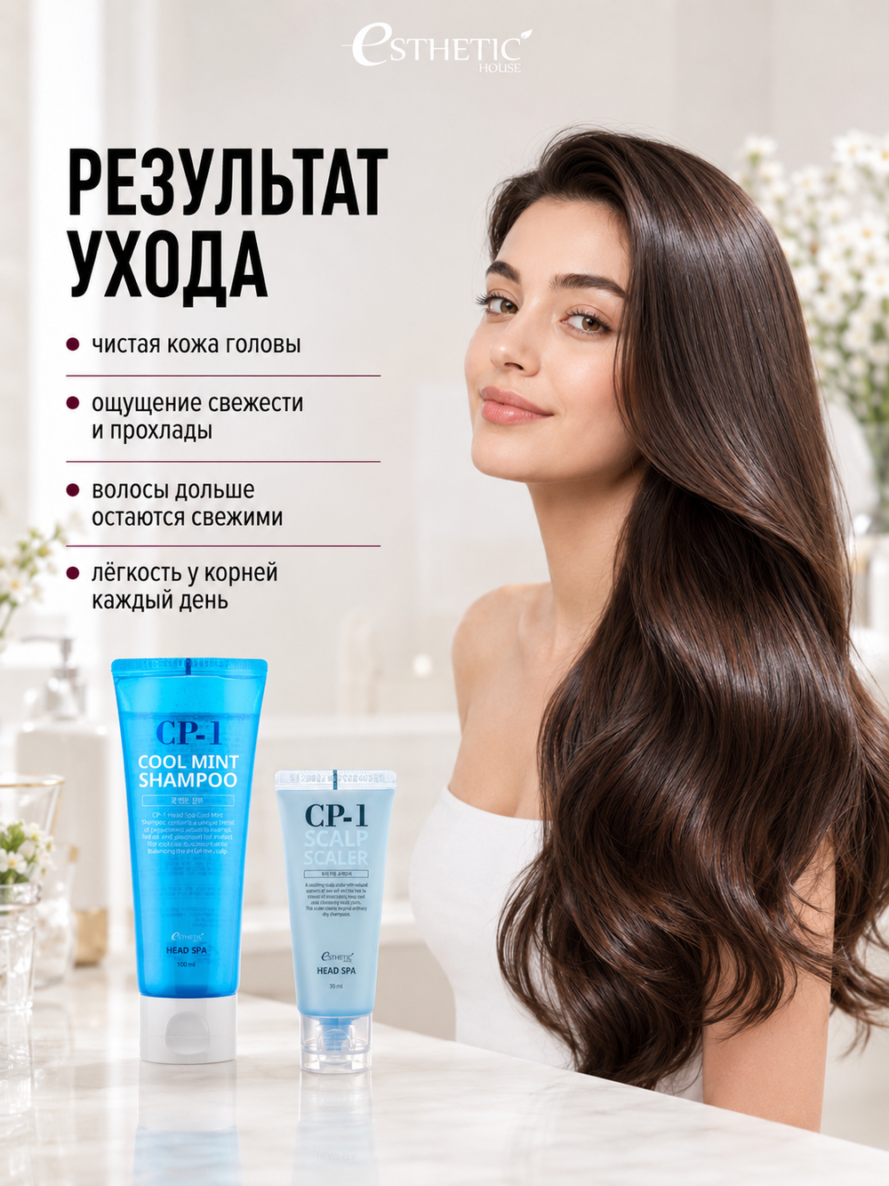 ESTHETIC HOUSE Набор Шампунь для волос CP-1 Cool Mint, 100мл и Скраб CP-1 Scalp Scaler, 35мл
