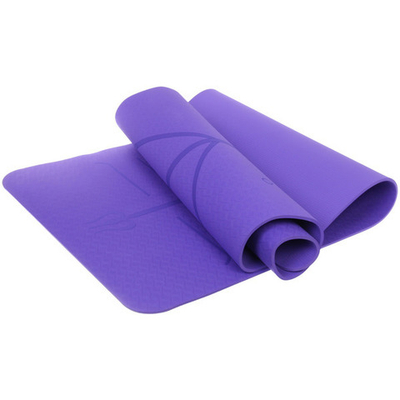 Коврик для йоги 6 мм 183*61 см «Шамбола» с лазерной гравировкой (ТРЕ), сиреневый