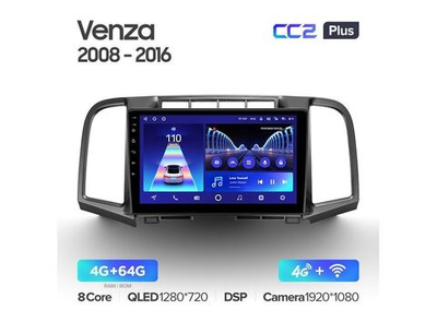 Магнитола Teyes CC2 Plus 4-64 Toyota Venza 2008 — 2016 9.0"