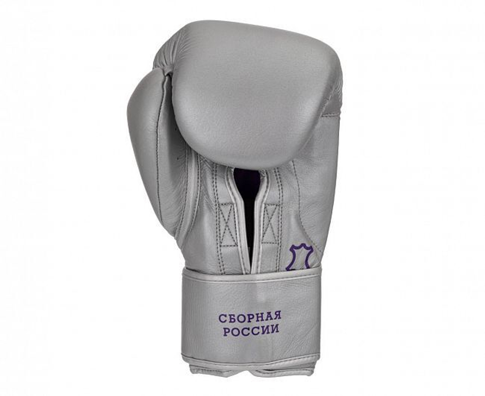 Перчатки боксерские Clinch Undefeated Russian Team серебристые C161RT
