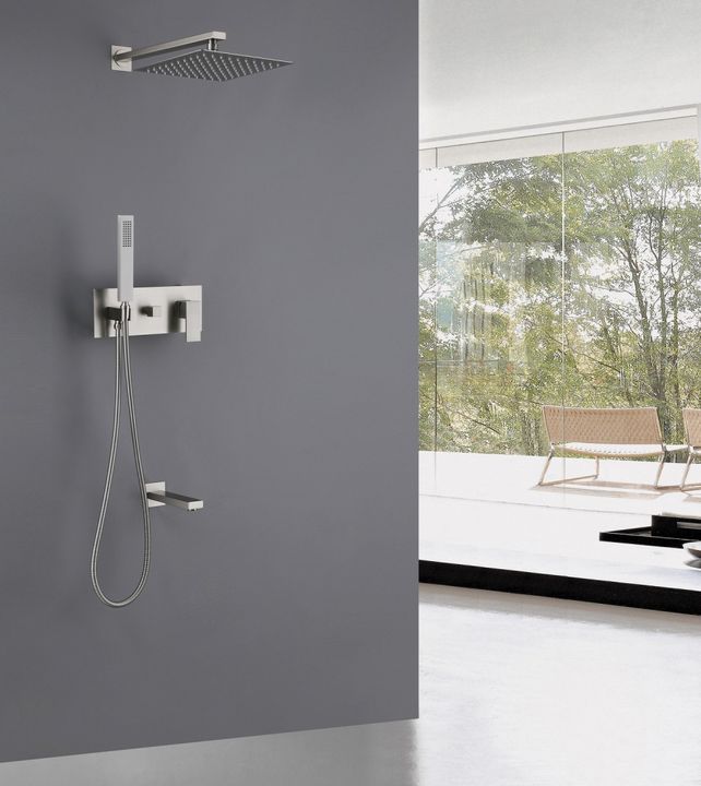 Душевая система ABBER Daheim AF8217SP скрытого монтажа с изливом, сатин