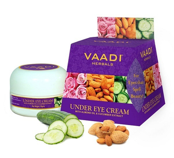 Крем для кожи вокруг глаз Vaadi Herbals с маслом миндаля и экстрактом огурца Under Eye Cream 30 г