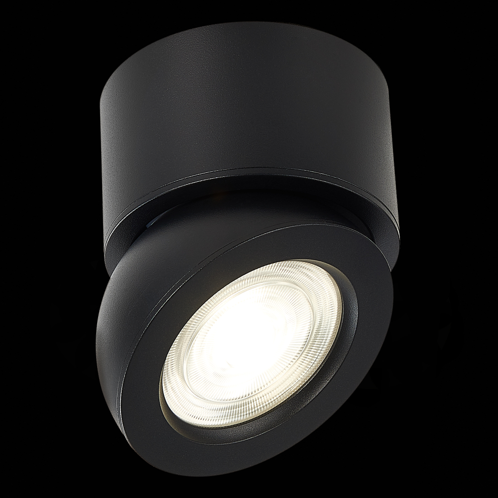 ST654.432.10 Светильник потолочный Черный LED 1*10W 3000K 850Lm Ra&gt;90 38° IP20 D95xH96 180-240V Накладные светильники