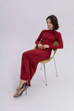 Платье драпировка вишня