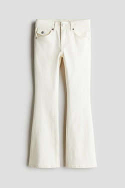 H&M Джинсы Flared Leg с заниженной талией, белый
