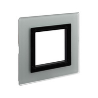 Рамка из натурального стекла, ,"Avanti", светло-серая, 1 пост (2 мод.)
