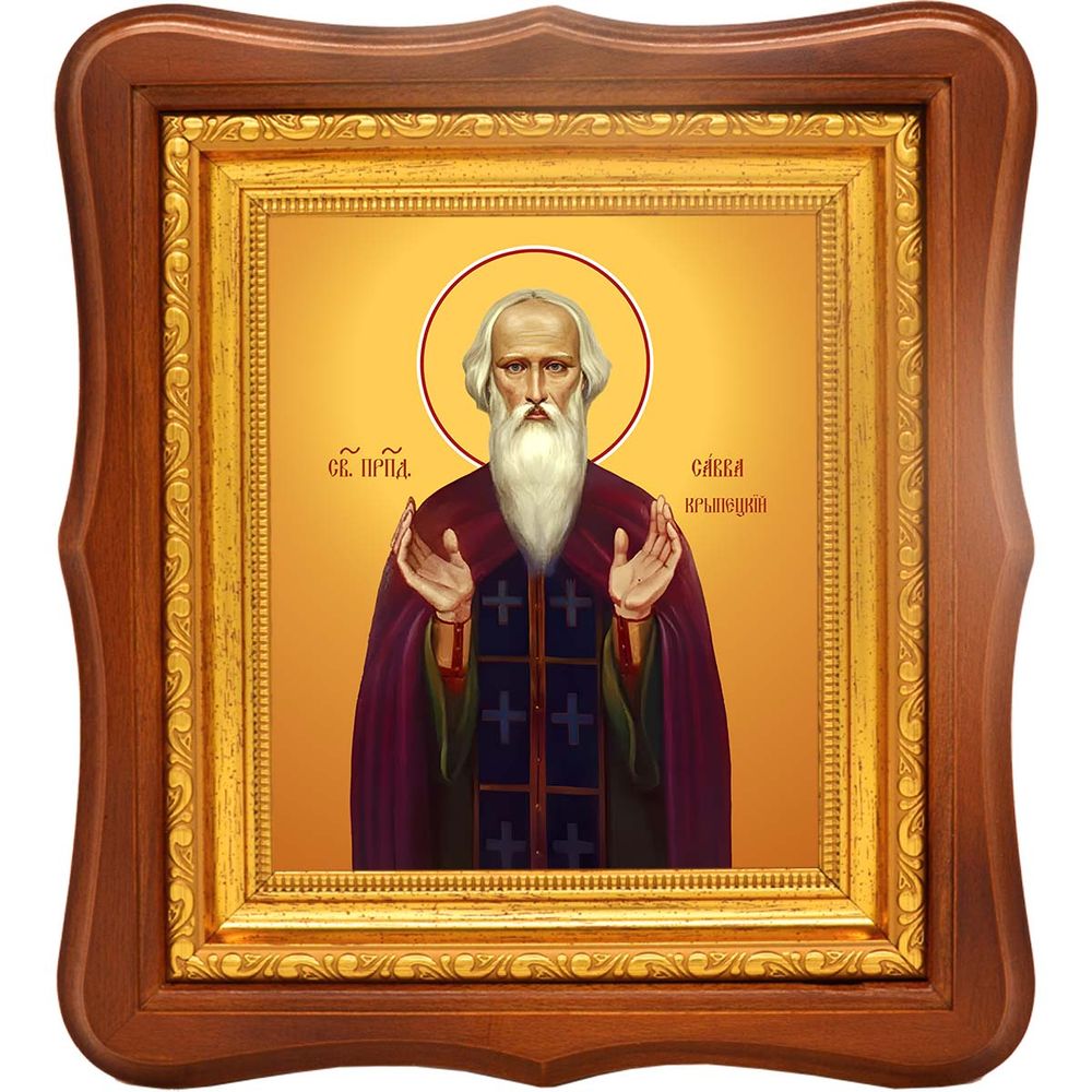 Савва Крыпецкий, Псковский преподобный. Икона на холсте.