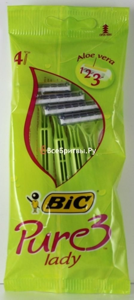 Bic одноразовые станки Bic Pure-3 Lady 4 шт