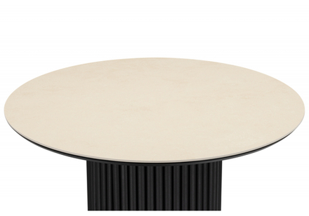 Керамический стол Woodville Барел 89 okara light yellow, черный