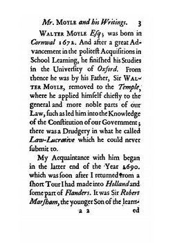 The Whole Works of Walter Moyle, Esq | Walter Moyle