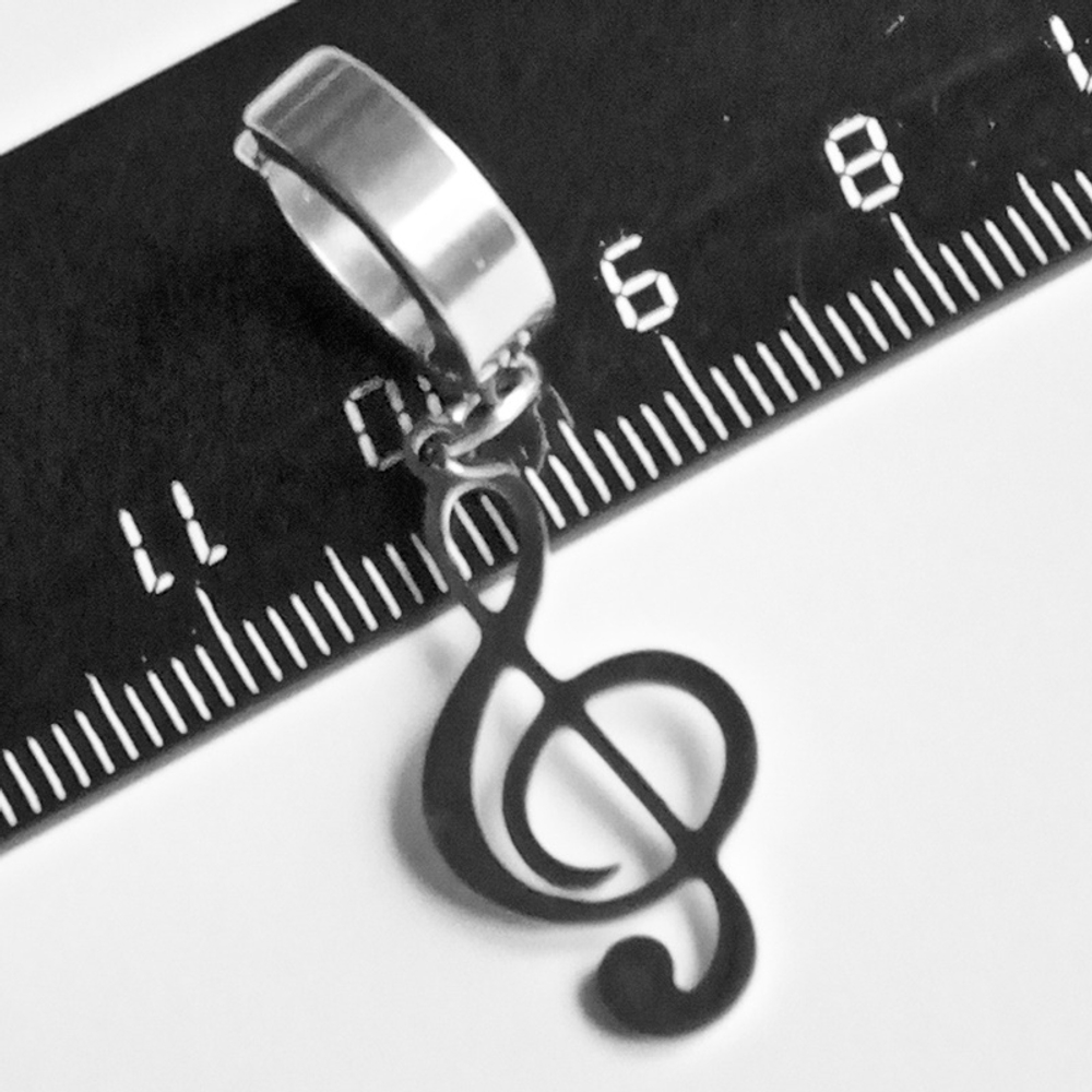 Клипса (1шт) "Скрипичный ключ" для имитации пирсинга уха.