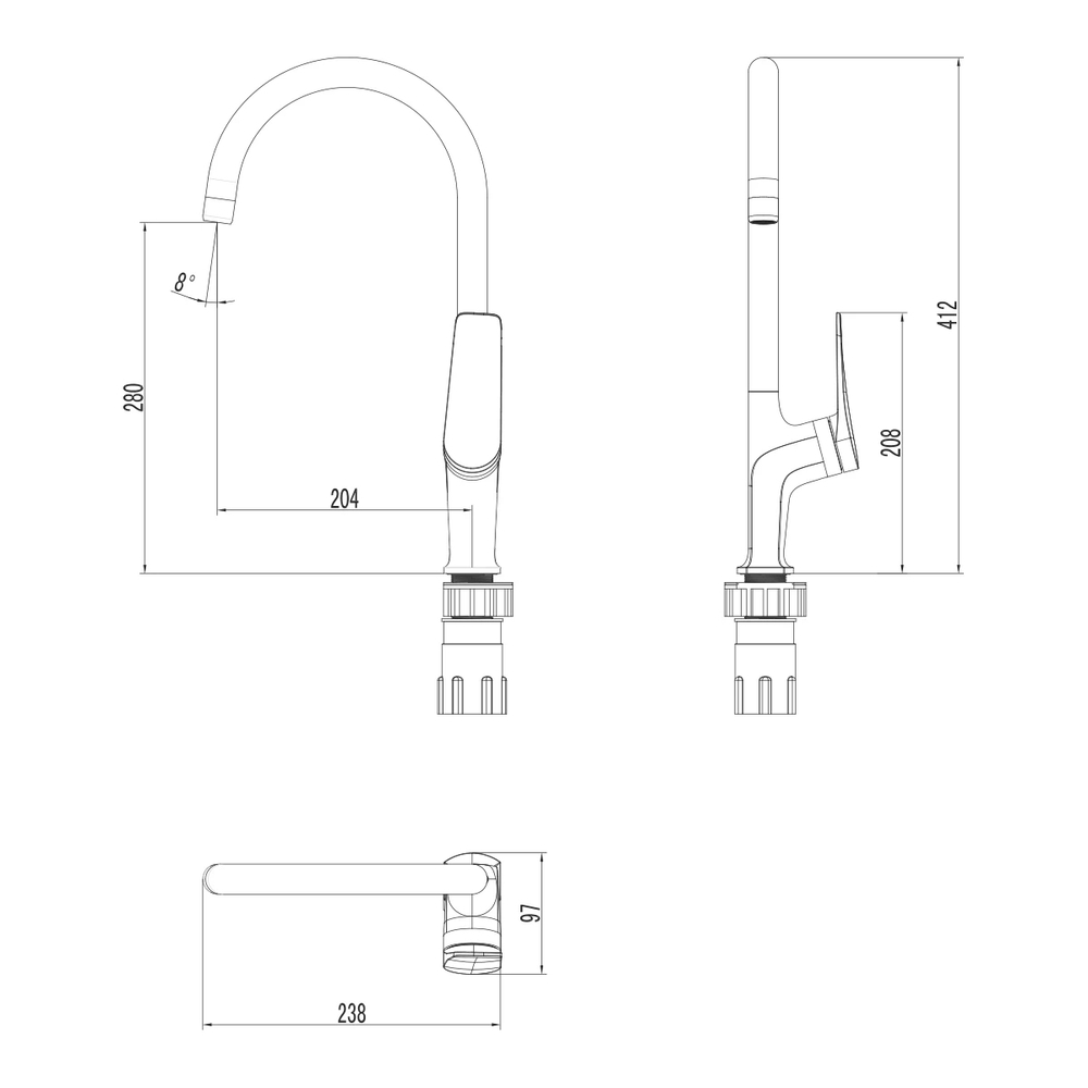Смеситель для кухни Lemark Bronx (LM3705BLR)
