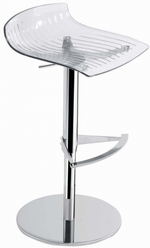 Табурет прозрачный барный Papatya X-Treme B, полированный, хромированный, прозрачный