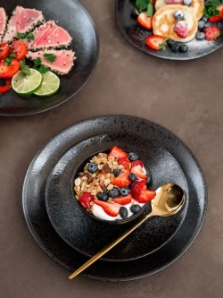 Набор посуды 2 тарелки 27 см плоская графит для ресторана