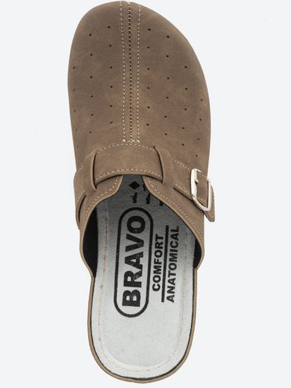 701 | "Aleksandra" | Коричневые женские медицинские сабо с закрытым носом