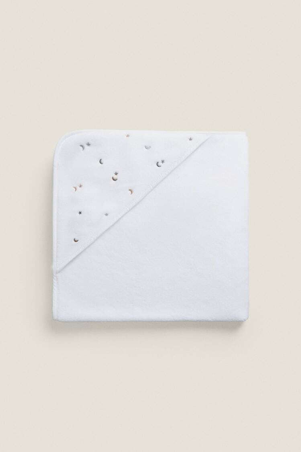 ZARA HOME ДЕТСКАЯ ХЛОПКОВАЯ НАКИДКА-ПОЛОТЕНЦЕ, КРЕМОВЫЙ