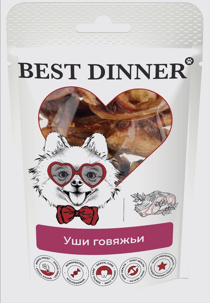 Лакомство Best Dinner Freeze Dry Уши говяжьи 50 г