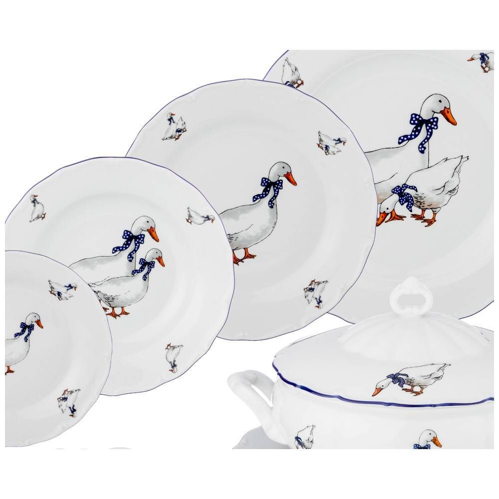 СТОЛОВЫЙ СЕРВИЗ НА 6 ПЕРСОН 26 ПР. "ГУСИ" (КОР=1НАБОР.)