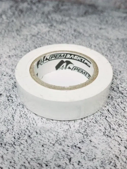 АС РемЭлектро Изолента ПВХ 15 мм 10 м 150 мкм, белая, 1 шт.