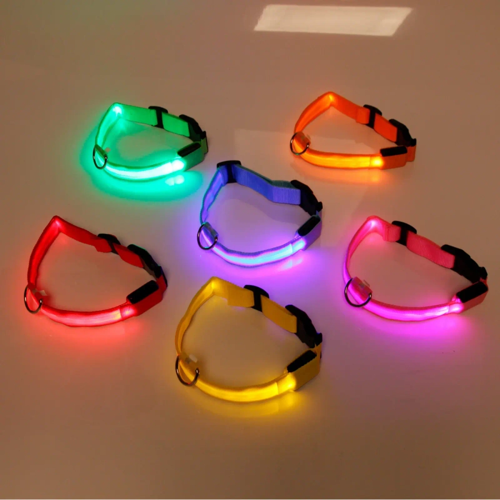 Ошейник для собак «Люмисцент» 2,5*50см светящийся, микс 6 цветов