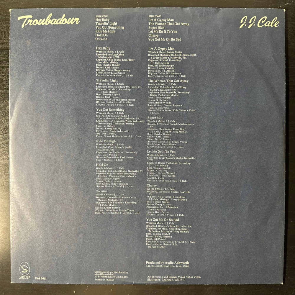 J.J. Cale ‎– Troubadour (Англия 1976г.)