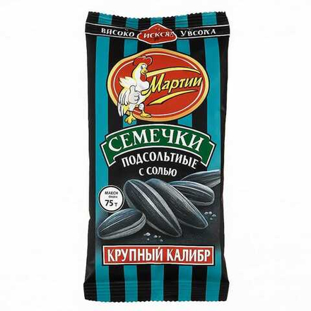 Семечки от Мартина отборные полосатые с солью 75 гр