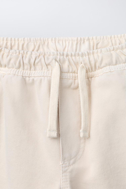 ZARA БРЮКИ BALLOON С ДЕКОРАТИВНЫМИ ШВАМИ, ЭКРЮ