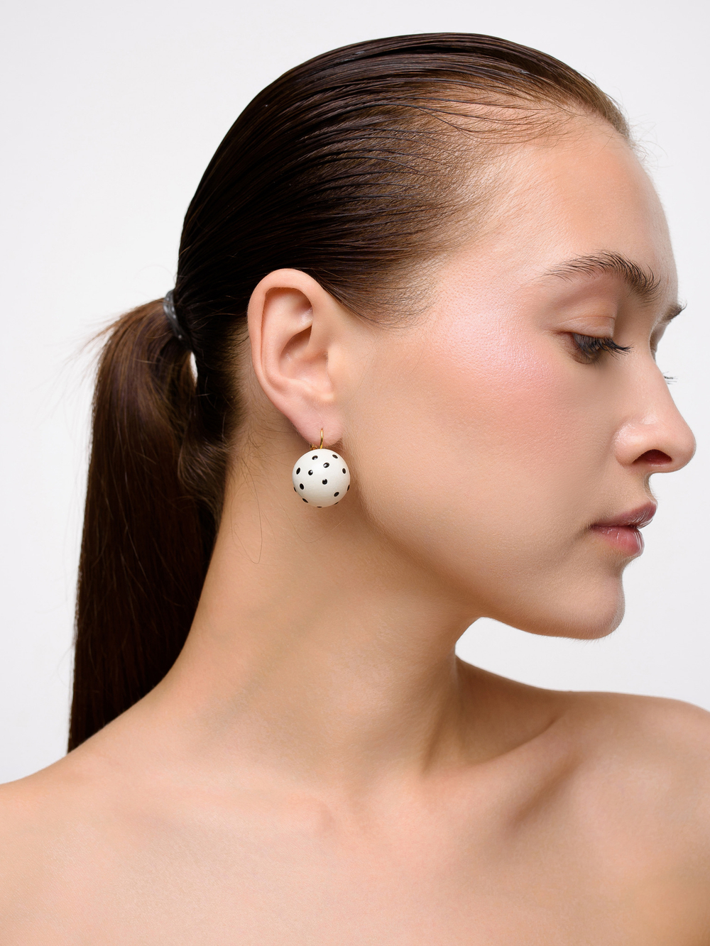 Серьги "Pin up white" Gold