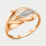Кольцо для женщин из розового золота 585 пробы с фианитами (арт. 018061-1102)