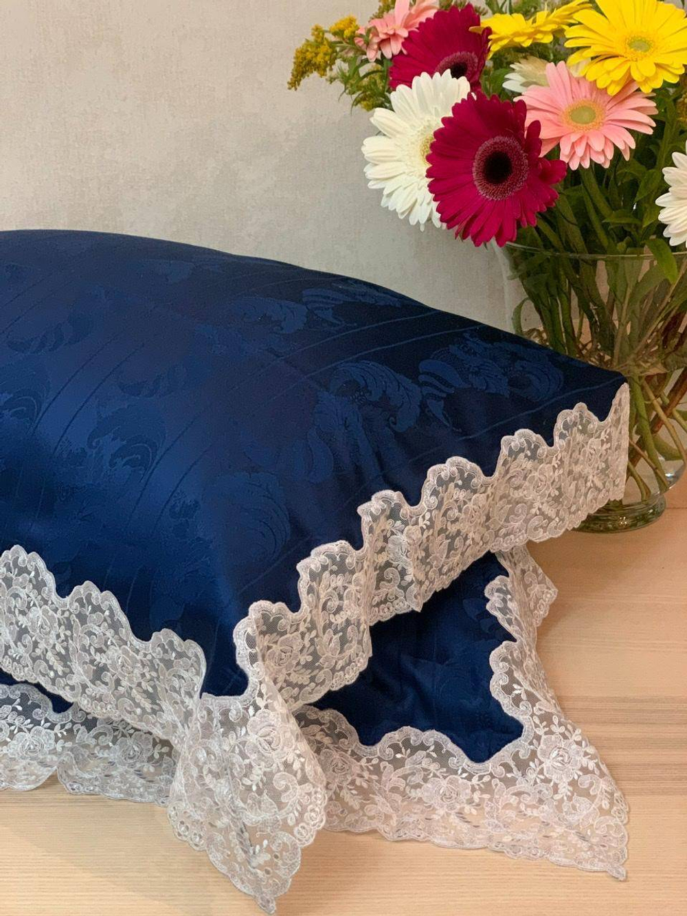 Постельное белье 2 спальное евро Palombella Iberia/Elisa синее