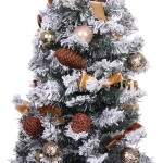 Елка декоративная «Сказка» 90 см, ПВХ с белым напылением (136 веток), Шампань