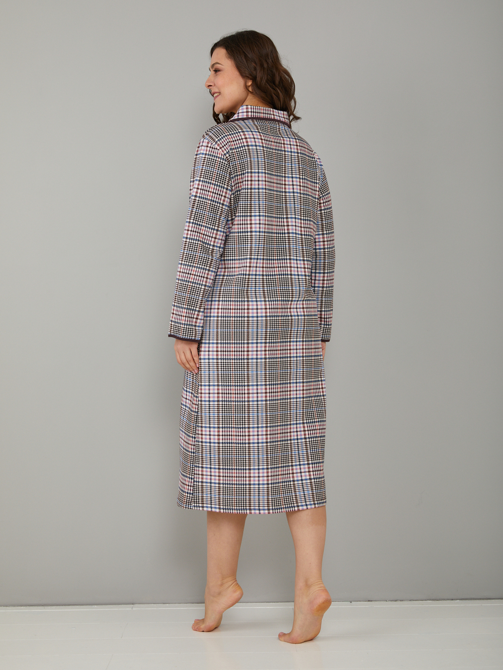 Халат Х-138/коричнево-розоваяклетка