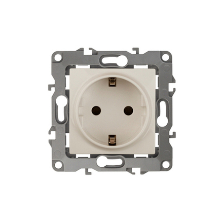 12-2101-02 ЭРА Розетка 2P+E Schuko, 16A-250В, IP20, Эра12, слоновая кость