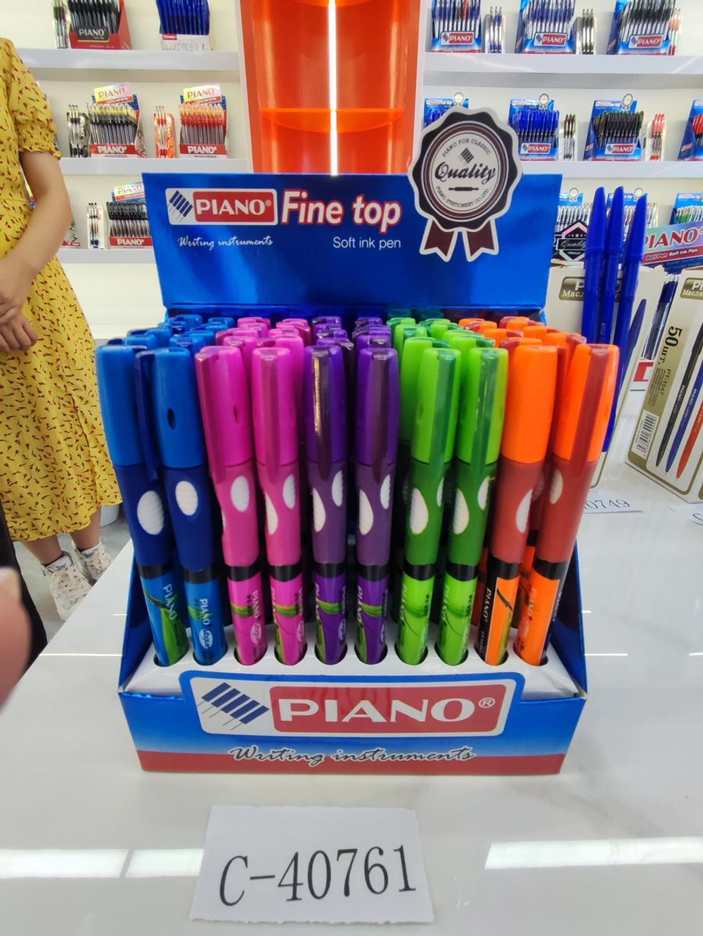 Ручка масляная Piano РТ-251 для левшей, 0,7мм, синяя, с грипом, 5 цветов микс , C-40761 (Комплект 50шт.)