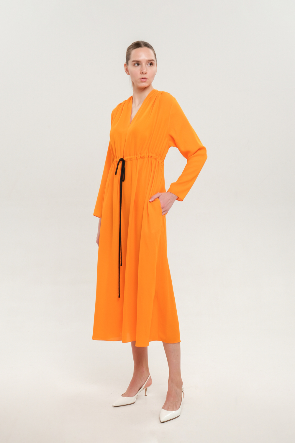Платье, оранжевый