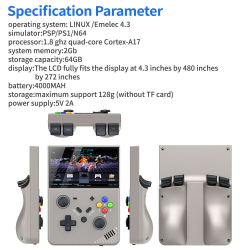 Портативная игровая приставка M18 R43 PRO, 64 ГБ, 4K, черная